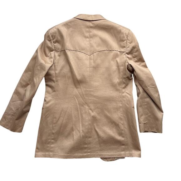 Vintage Western Cotton Blazer Tan Heavyweight Jacket Heritage Style - Picture 4 of 6